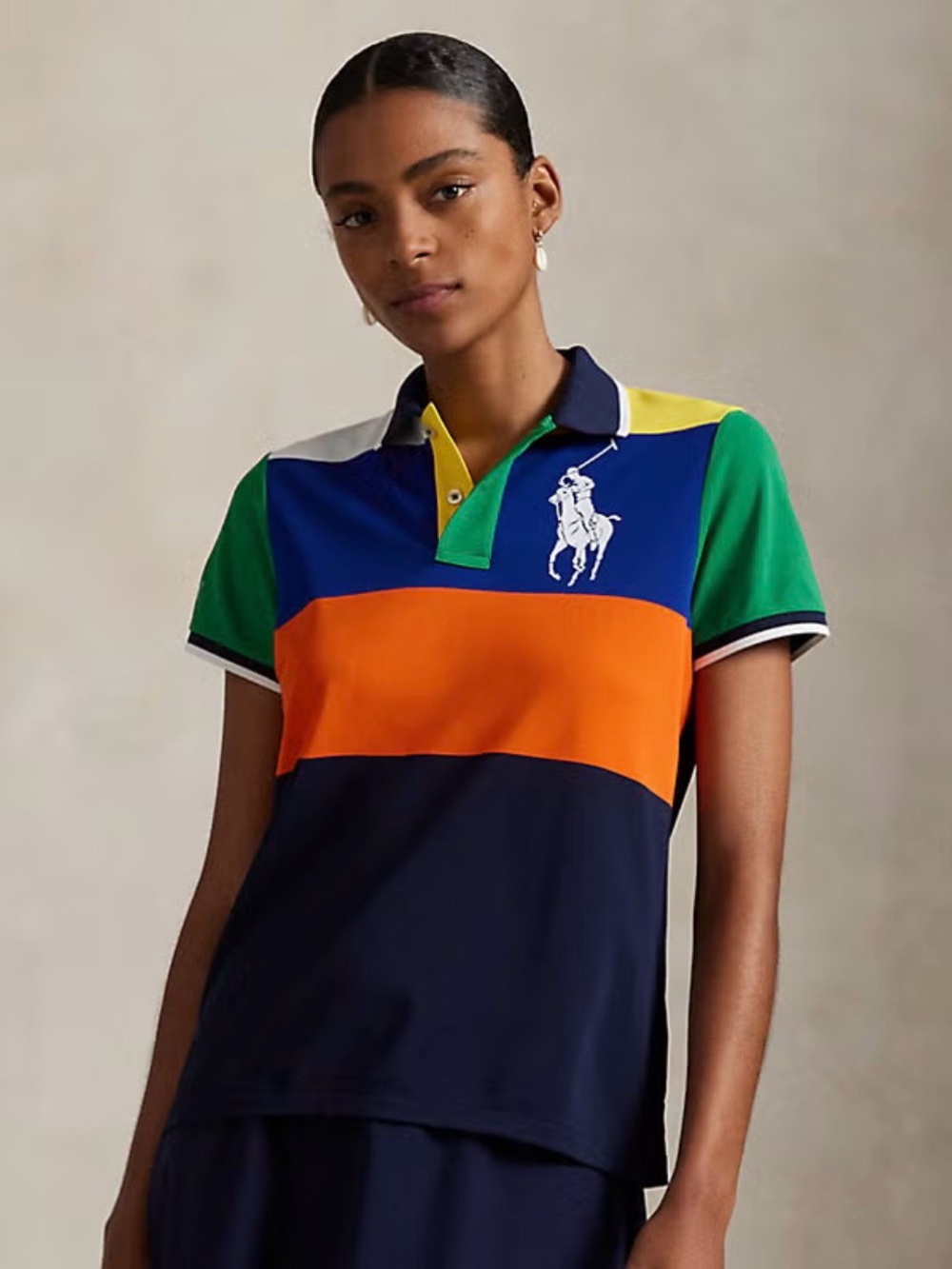 2023 Ralph Lauren US Open Color-Blocked Piqué Polo Shirt